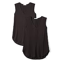 Amazon Essentials Women's Jersey Standard-Fit V-Neck Tank Top (Previously Daily Ritual), Multipacks