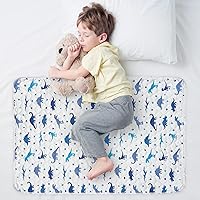 Organic Incontinence Pads for Kids & Toddlers - 5 Layer Waterproof Protectors for Overnight Bed Wetting - Reusable & Washable Pee Pads - Fits Twin to Full Size Beds - 34
