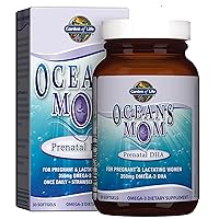 Garden of Life Oceans Mom Prenatal Fish Oil DHA, Omega 3 Fish Oil Supplement - Strawberry, 350mg Prenatal DHA Pregnancy Fish Oil Support for Mamas, Babys Brain & Eye Development, 30 Small Softgels