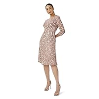Adrianna Papell Women's Beaded Fit and Flare Dress