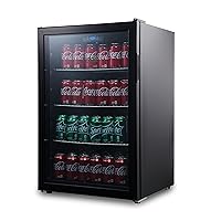 Commercial Cool Beverage Cooler, 4.4 Cu. Ft. Capacity, Drink Fridge with 3 Adjustable Shelves & Temperature Control, Beverage Fridge Holds up to 138 Cans,Black