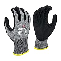 Radians Unisex Touchscreen Cut Level A9 Sandy Foam Nitrile Coated Cut Resistant Work Glove - Gray Shell/Black Palm, Standard Size M