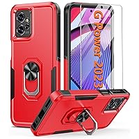 FNTCASE for Motorola Moto G-Power-5G 2023 Case: Moto G 5G 2023 Phone Case with Tempered Glass Screen Protector - Rotatable Magnetic Ring Kickstand Holder - Military Protective Cell Cover Cases