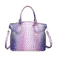 Handbag for Women PU Leather Retro Colorful Crocodile Print Large Capacity Satchel Tote Ladies Crossbody Shoulder Bags