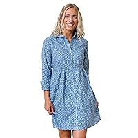 Hope & Henry Women's Long Sleeve Button Front Tiered Dress
