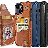 LOHASIC for iPhone 14 Plus Wallet Case, 5 Card Holder Phone Cover to Men Women, Premium PU Leather Credit Slot, Magnetic Clasp Kickstand Protective Flip Folio Portfolio, 6.7 Inch, 5G, 2022 - Brown