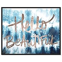 Typography and Quotes Wall Art Framed Canvas Prints 'Hello Beautiful' Beauty Quotes and Sayings