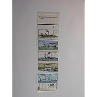 US Postage Stamps, Steamboats, Booklet Pane of 5, $0.25, 1989, S#2405-2409