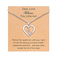 PINKDODO Baptism Gifts for Girl Christening First Communion Confirmation Religious Catholic Christian Easter Gifts for Teenage Teen Girls Cross Necklace for Girls