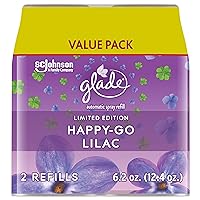 Automatic Spray Refill, Air Freshener for Home and Bathroom, Happy-Go-Lilac, 6.2 Oz, 2 Count