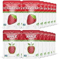 Nature's Turn Freeze-Dried Fruit Snacks, Strawberry and Apple Crisps, Pack of 24 (0.53 oz Each)