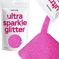 Hemway Premium Ultra Sparkle Glitter Multi Purpose Metallic Flake for Arts Crafts Nails Cosmetics Resin Festival Face Hair - Baby Pink Iridescent - Ultrafine (1/128