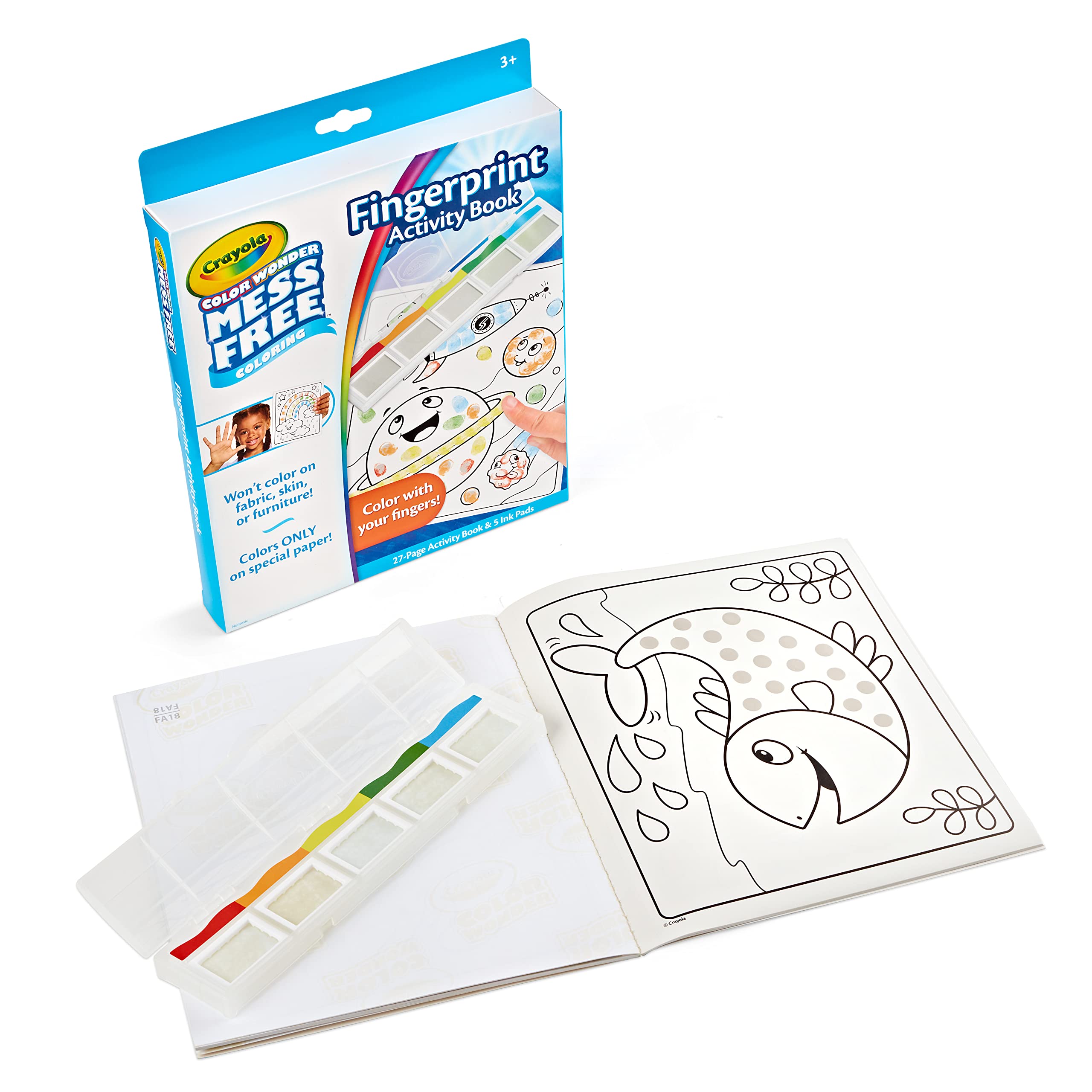 Crayola Color Wonder Mess Free Fingerprint Ink Painting Activity Set, Finger Painting Alternative, Gift for Kids, Age 3, 4, 5, 6