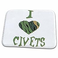 3dRose Camo Colored Striped I Love Civets - Dish Drying Mats (ddm-121937-1)