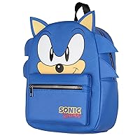 Bioworld Sonic The Hedgehog Character with 3-D Ears and Quills Mini Faux Leather Backpack For Men and Women