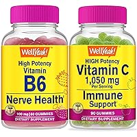 High Potency Vitamin B6 + Vitamin C, Gummies Bundle - Great Tasting, Vitamin Supplement, Gluten Free, GMO Free, Chewable Gummy