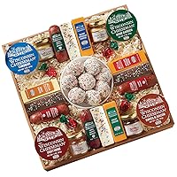 The Wisconsin Cheeseman 21 Spring Favorites - Food Gift Box with Assorted Cheese Bricks, Chocolates, Spreadables, Candies, and Summer Sausage Meats, Perfect Easter Treat or Springtime Gift