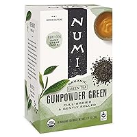 Organic Tea Gunpowder Green, 18 Tea Bags (Pack of 6), Full-Bodied Gently Rolled Chinese Green Tea (Packaging May Vary)