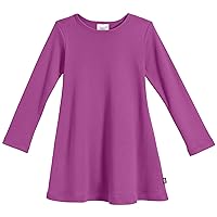 City Threads Girls' 100% Cotton Long Sleeve Dress - Active Kids School, Playing, Parties - Made in USA
