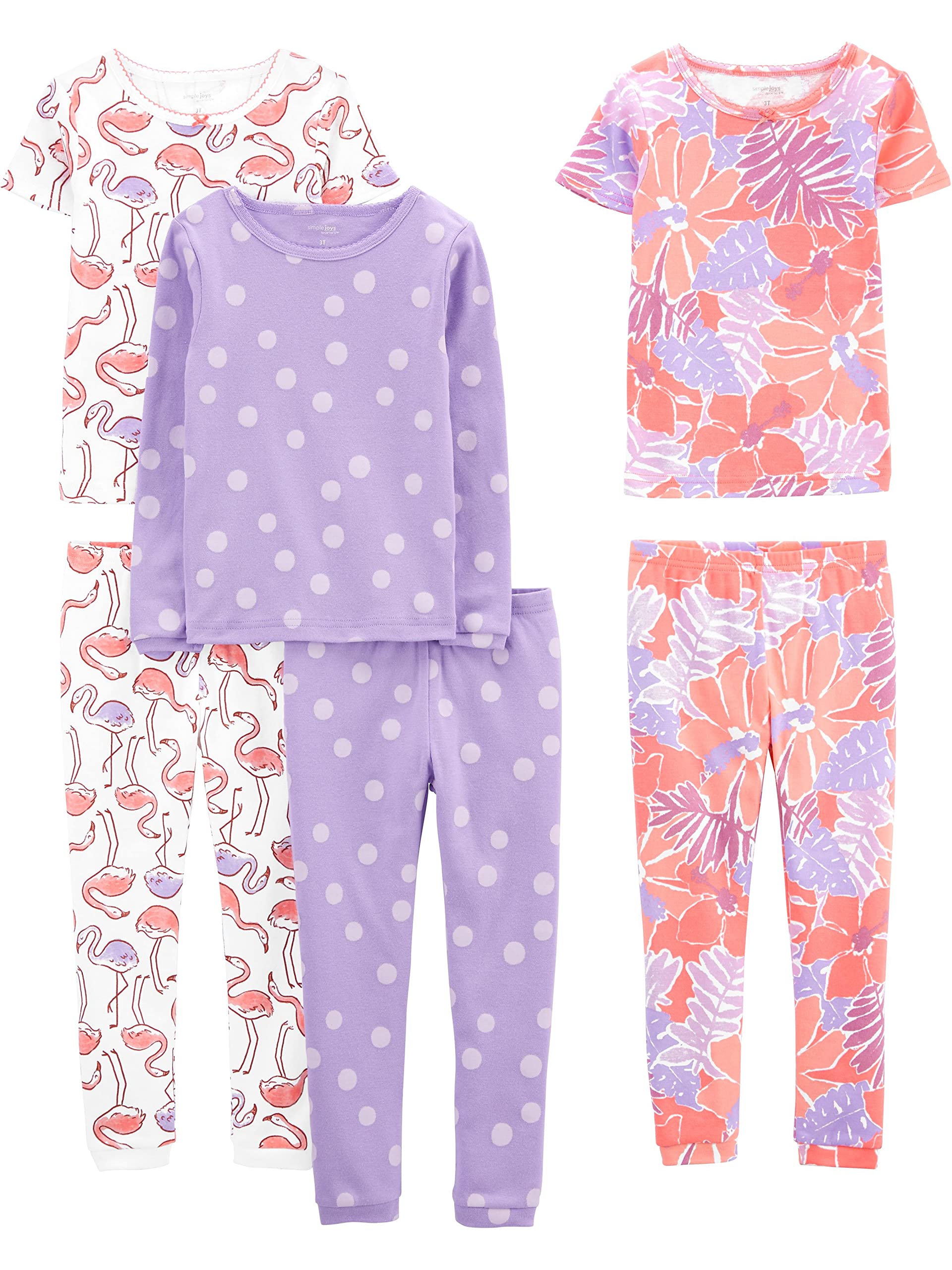 Simple Joys by Carter's Toddler Girls' Snug-Fit Cotton Pajama Set