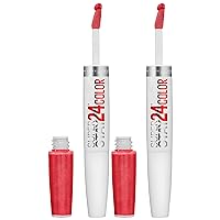 SuperStay 24 2-Step Liquid Lipstick Makeup, Continuous Coral, 2 COUNT