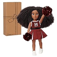 Purpose Toys HBCyoU Morehouse Cheer Captain Alyssa 18-inch Doll & Accessories, Curly Hair, Medium Brown Skin Tone, Designed and Developed