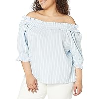 Tommy Hilfiger Women's Ruffle Off the Shoulder Blouse