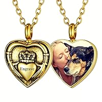 FaithHeart Personalized Custom Necklace Heart/Round/Oval Pendant Stainless Steel Cremation Urn Jewelry with Gift Packaging