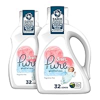 Dreft Pure Gentleness Liquid Baby Detergent, Fragrance Free, 46 Fl Oz, Pack Of 2