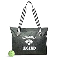 Brooke & Jess Designs Sports Mom Large Zippered Tote Bag with Pockets for Women