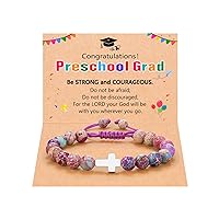 Cross Bracelet for Girls Baptism Communion Confirmation Gifts, Kindergarten/Preschool/5th Grade/8th Grade Graduation Gifts
