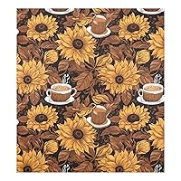 ALAZA Coffee Sunflowers Brown Dishwasher Magnet Cover Magnetic Refrigerator Magnet Cover Fridge Sticker Home Kitchen Decor,23 x 26 inch