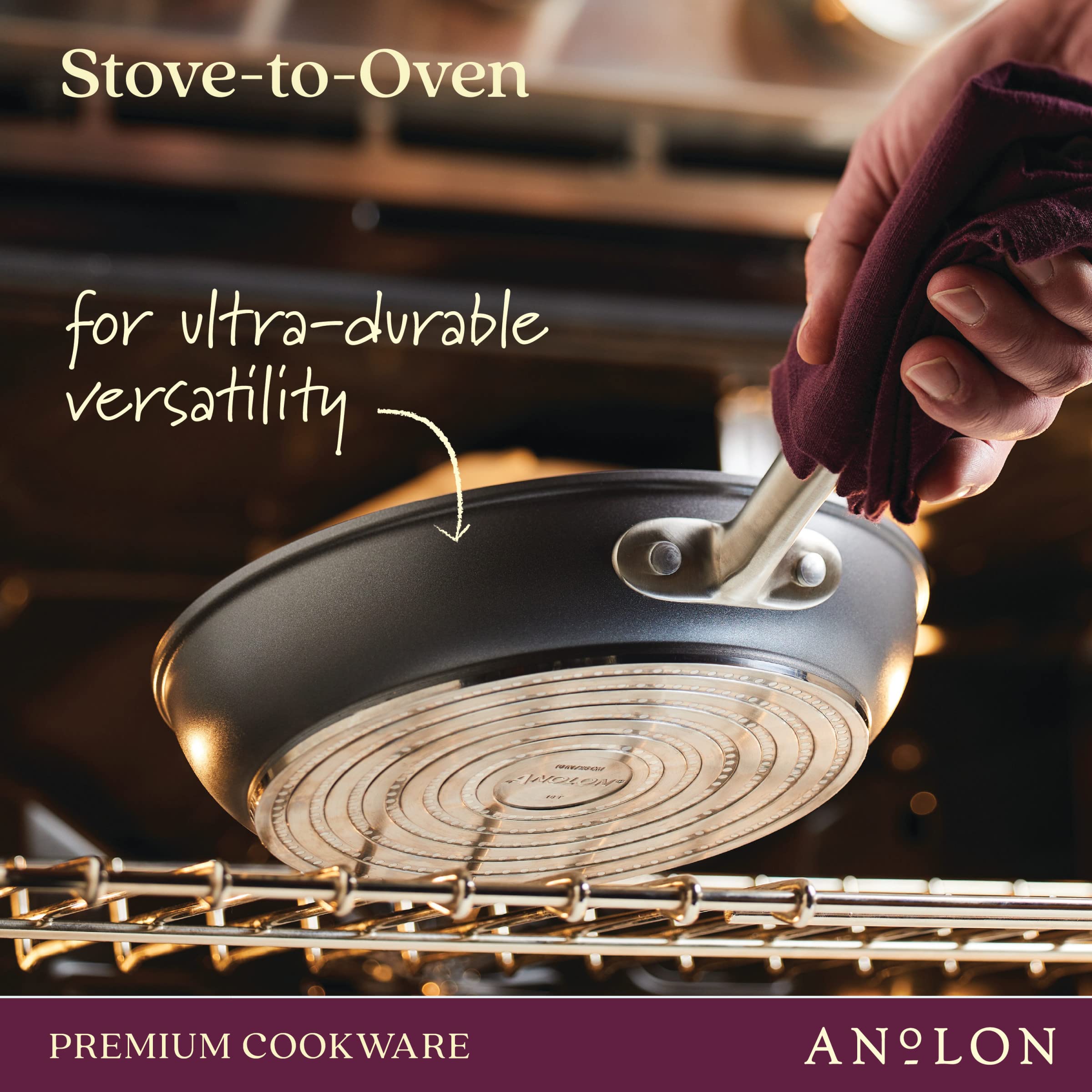 Anolon Accolade Forged Hard Anodized Nonstick Frying Pans/Skillet Set, 10 Inch and 12 Inch - Moonstone Gray