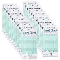 24 Pack Guest Checks Books for Servers Server Note Pads, Waitress Notepad for Restaurants, Waiter Checkbook, Paper Checks 50 Sheets/Pack, 1200 Total Tickets Green