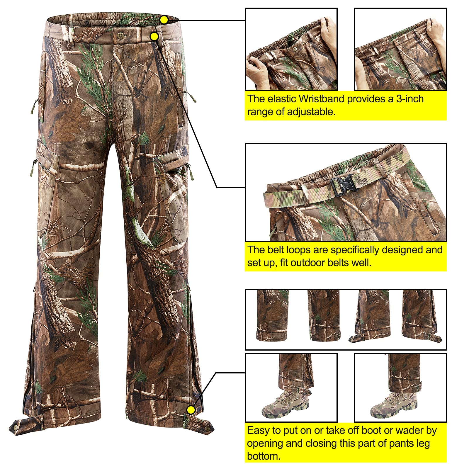 NEW VIEW Hunting Clothes for Men,Silent Water Resistant Hunting Duck Deer Hunting Jacket and Pants