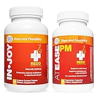 in Joy (60 Servings) and at Ease PM (30 Servings) Bundle, Mood and Emotional Strength Support Plus Natural Sleep Aid