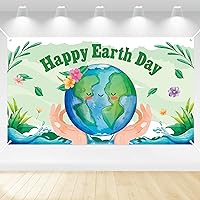 ANGOLIO Happy Earth Day Backdrop - XtraLarge Happy Earth Day Banner Decor Environmental Protection Earth Day Banner Party Decor for April 22 Travel Earth Day Outdoor and Indoor Photography Decor