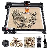 ORTUR Laser Engraver, Laser Master 2 S2 LF, 5.5W Output Laser Engraving Cutting Machine, 0.17 * 0.25mm Fixed-Focus Compressed Spot Eye Protection Laser Cutter for DIY Metal, Wood (390x410mm)
