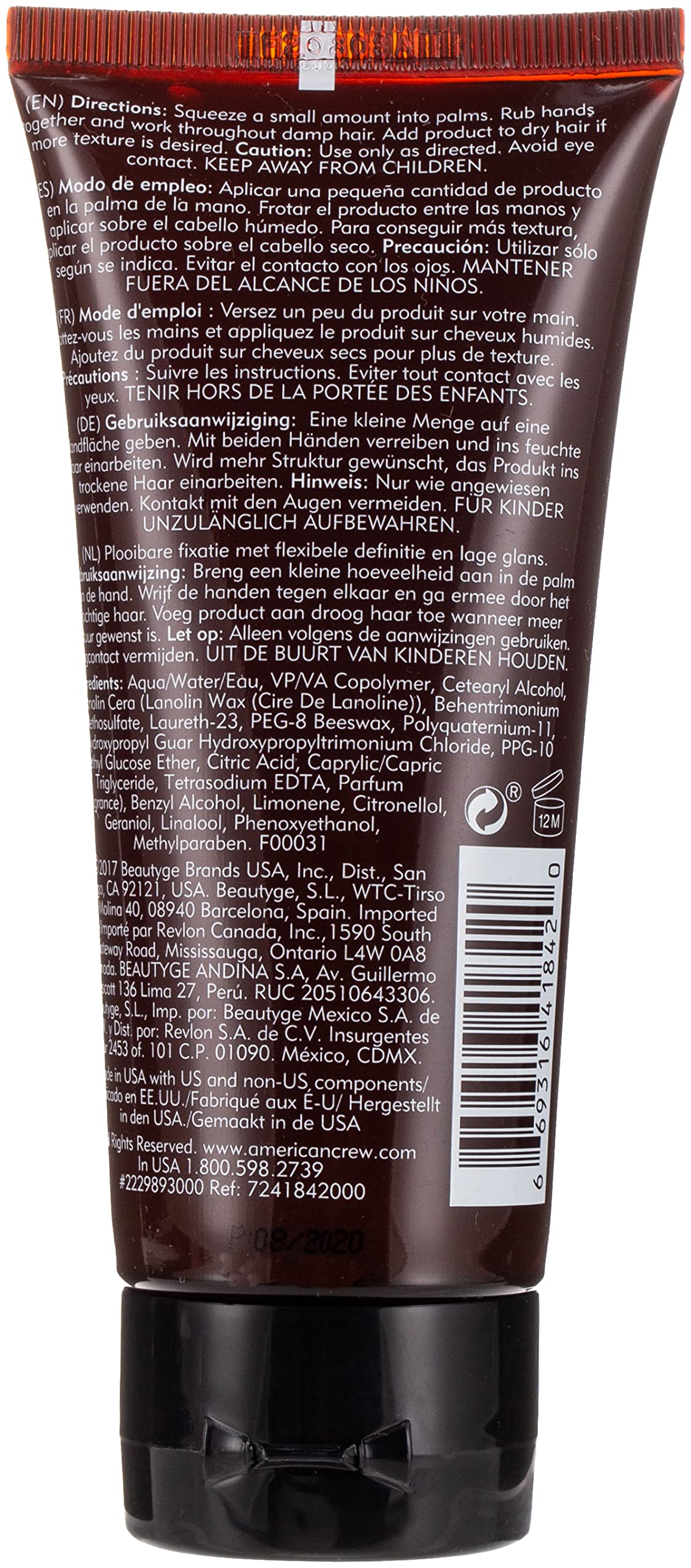 Men's Hair Styling Cream by American Crew, Like Hair Gel with Firm Hold with Low Shine, 3.3 Fl Oz