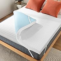 PERLECARE 3 Inch Queen Mattress Topper, CertiPUR-US Certified Memory Foam, Removable & Washable Cover, Cooling Gel Infused, 10 Years Warranty