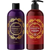 Alluring Massage Oils for Massage Therapy - Maple Holistics Massage Oil Kit with Aromatherapy Lavender Massage Oil Plus Foral Massage Oil for Sensual Aromatherapy Made with Pure Essential Oils