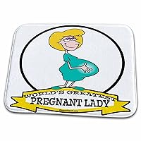 3dRose Funny Worlds Greatest Pregnant Lady Cartoon - Dish Drying Mats (ddm-103465-1)