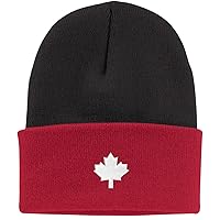 Adult Canada Maple Two-Tone Hat - Black/Athletic Red