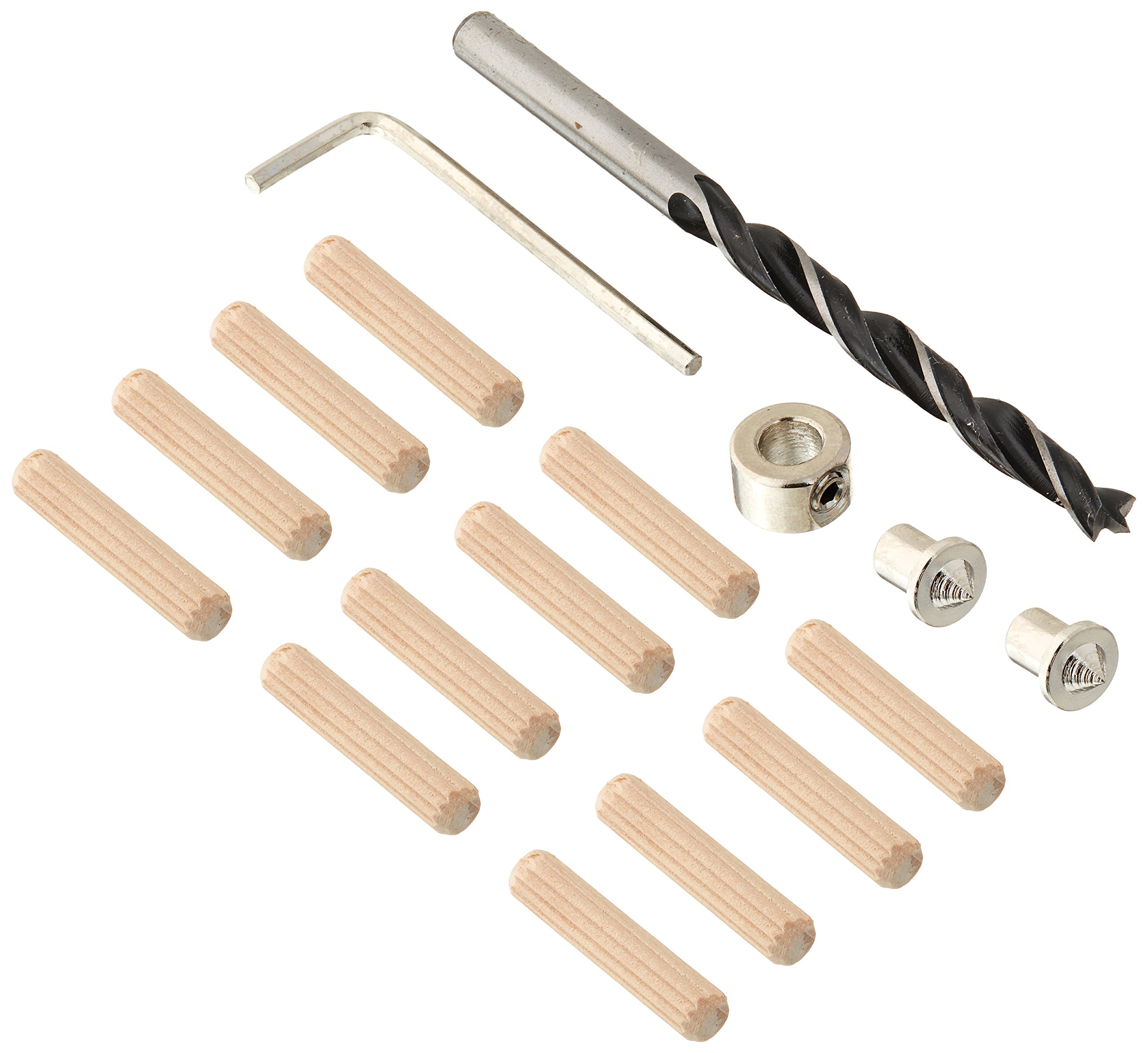 General Tools 841014 1/4-Inch Hardwood Dowel Accessory Kit, 17 Pieces for Furniture Building, Crafts and Other Wood Joining Projects