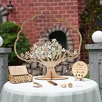 Wedding Guest Book Alternative Rustic Wedding Decorations Wood Guest Tree Sign in Book Wedding Wooden, Rustic Wedding Decor,Favors for Baby Shower Birthday Party