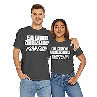 Gift Yourself a Funny Vowel T-Shirt, Men's, Would You Like to Buy a Vowel? Saying