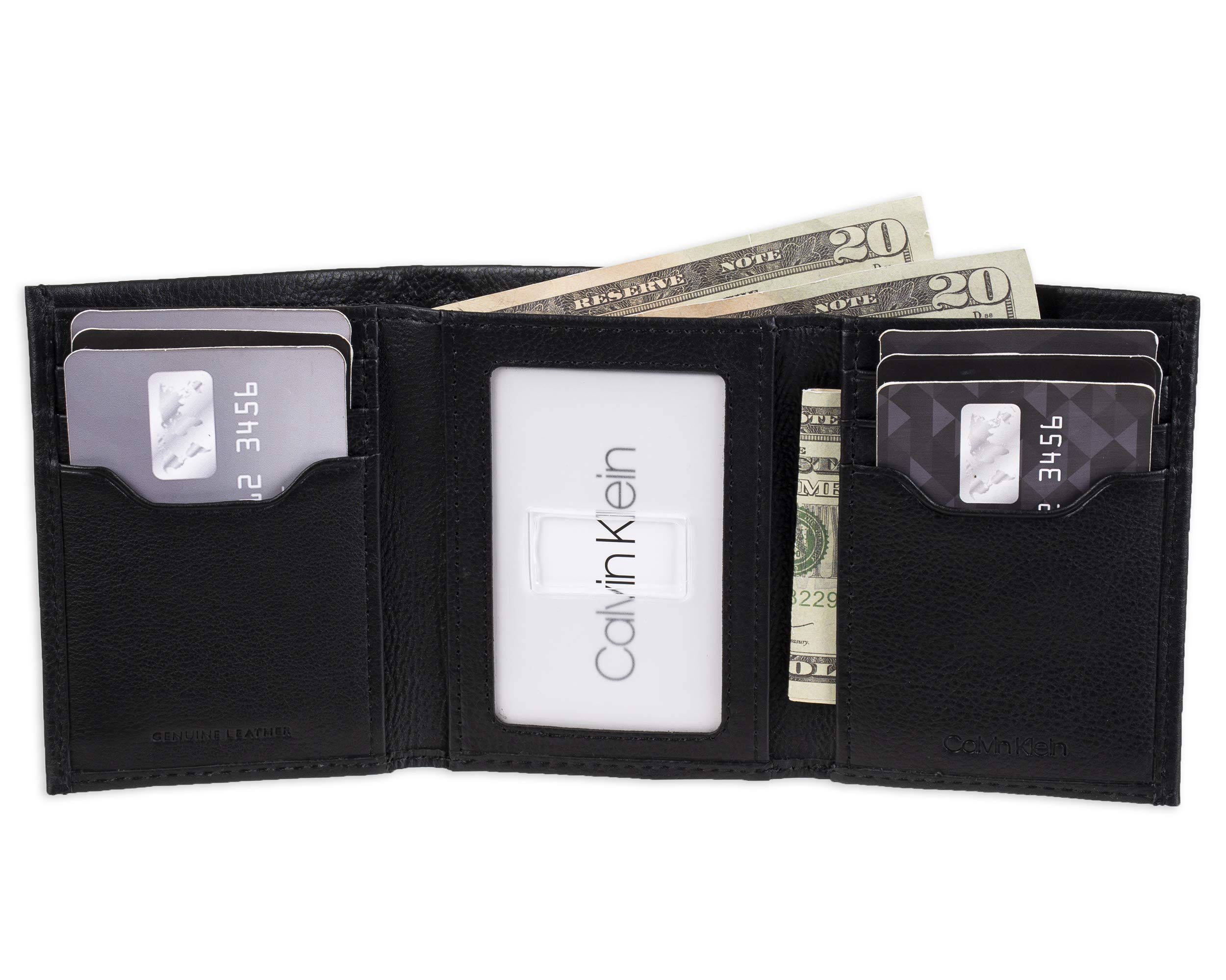 Calvin Klein Men's RFID Slim Minimalist Leather Trifold Wallet