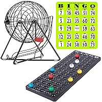 MR CHIPS Bingo Cage and Balls Set with 25 Jam Proof Shutter Slide Bingo Cards