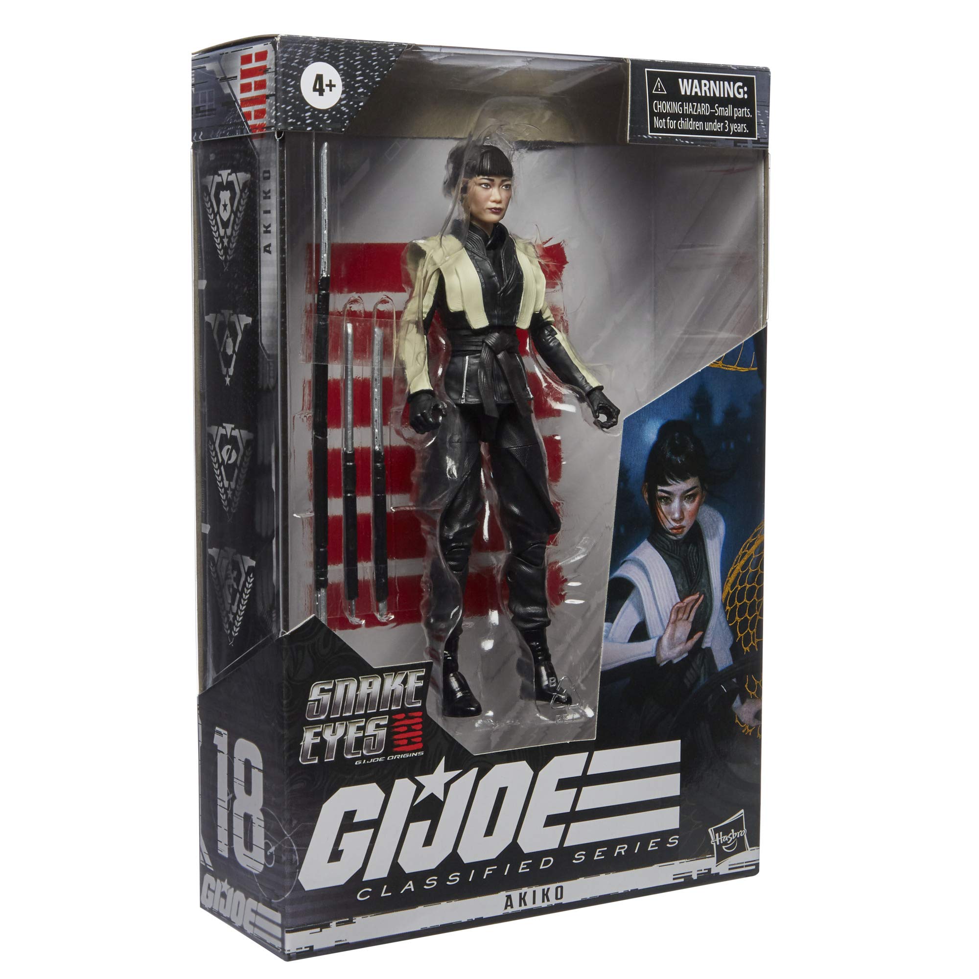 G.I. Joe Classified Series Snake Eyes: G.I. Joe Origins Akiko Collectible Action Figure 18, Premium 6-Inch Scale Toy with Custom Package Art