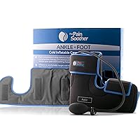 Ankle Cold Compression Therapy Wrap - Reusable Gel Pack and Ball Pump-Best Ice Wrap for Achilles Tendon Pain, Foot Sprain - Sports Injuries FSA or HSA Eligible - Scroll Down to Bundle X-tra Ice Pack